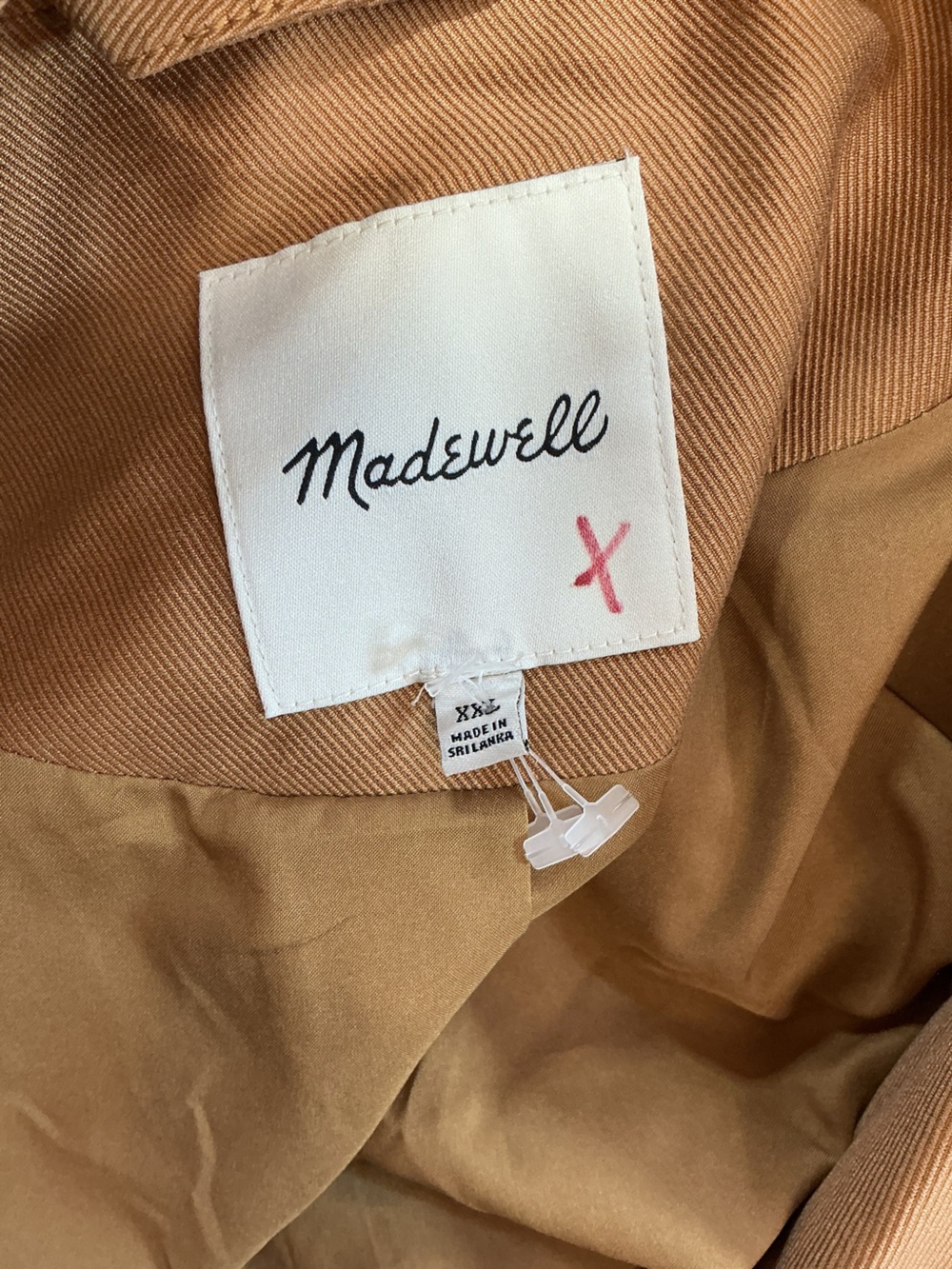 Madewell Caramel Tan Relaxed Double-Button Blazer Size XXL - Picture 2 of 5